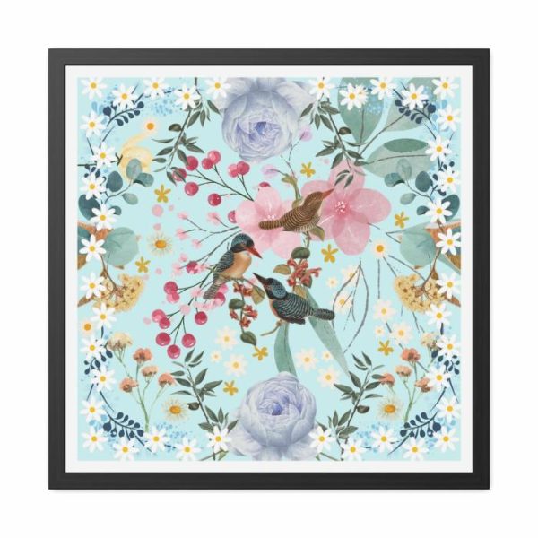 Wall Prints | Blue Chinoiserie Flowers And Birds Poster Wall Art Wall Wall Decor