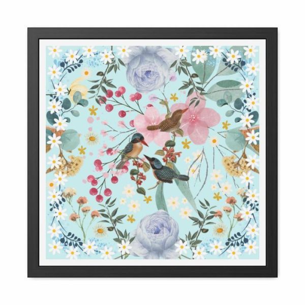 Wall Prints | Blue Chinoiserie Flowers And Birds Poster Wall Art Wall Wall Decor