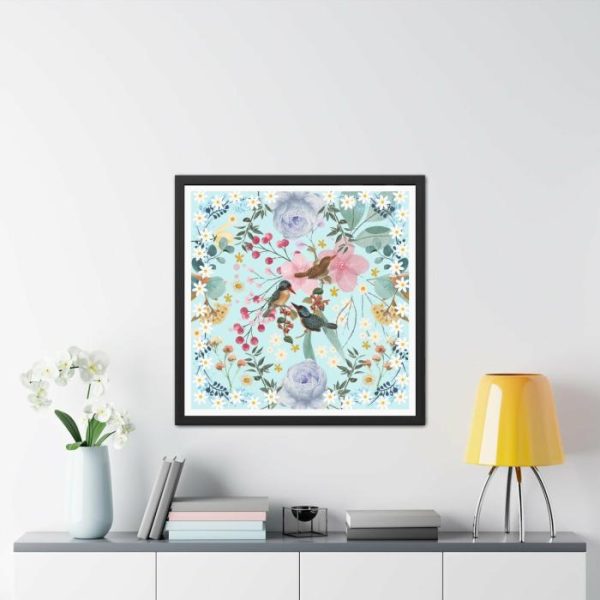 Wall Prints | Blue Chinoiserie Flowers And Birds Poster Wall Art Wall Wall Decor