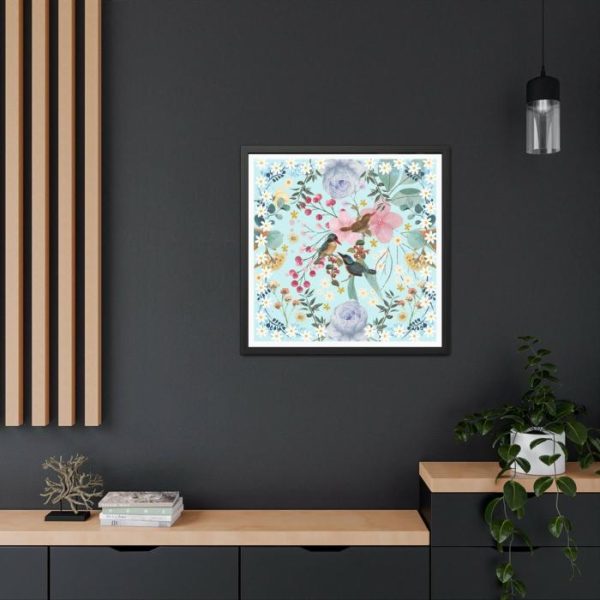 Wall Prints | Blue Chinoiserie Flowers And Birds Poster Wall Art Wall Wall Decor