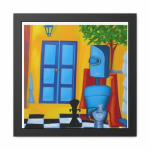 Wall Prints | Blue Robot Ii Playing Chess Poster Wall Art Wall Wall Decor