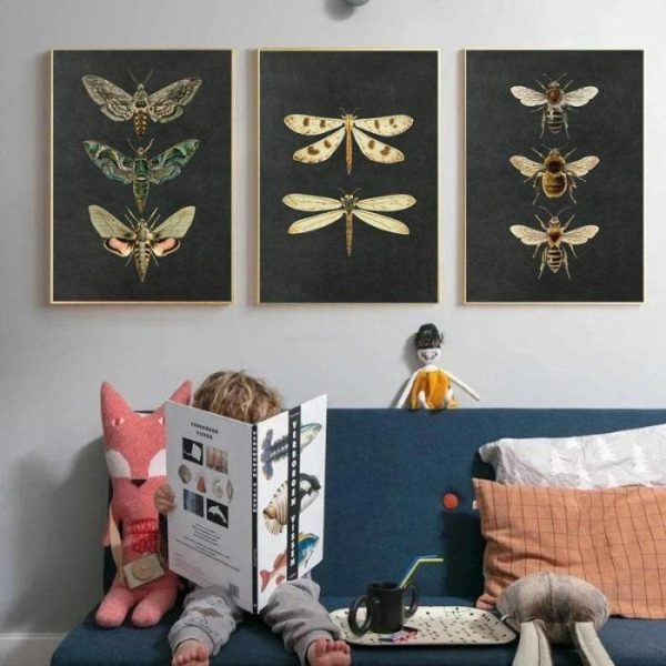 Wall Prints | Dramatic Insect Collection Wall Art Poster Print, 28" x 40" (70 x 100 cm) Wall Wall Prints