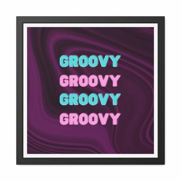 Wall Prints | Groovy Purple Funky Poster Wall Art Wall Wall Decor