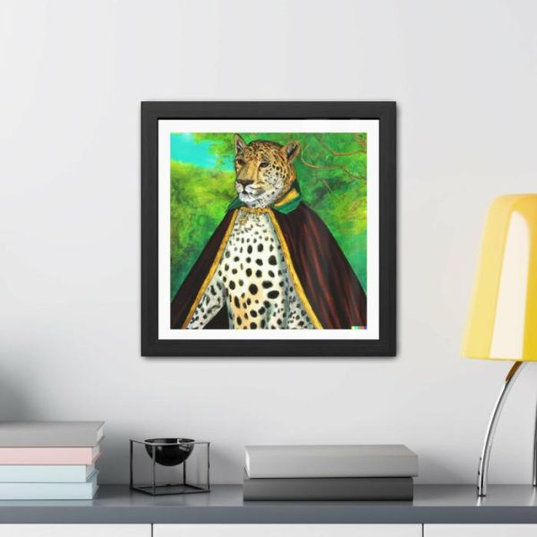 Wall Prints | Royal Leopard In Red Robe Framed Poster Wall Art Wall Wall Decor