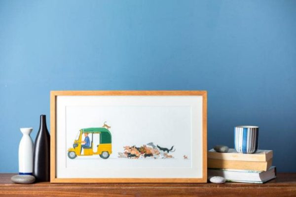 Wall Prints | Tuk Tuk Chasers Wall Art Print, 21.0cm (width) x 42.0cm (height) Wall Wall Prints