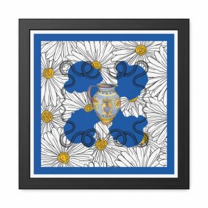 Wall Prints | White Daisy In Blue Framed Poster Wall Art Wall Wall Decor