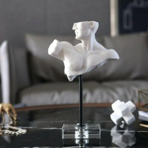 Wall Prints | White Semi Male Torso Statue On Acrylic Base Wall Wall Prints