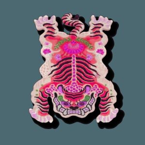 Accent Rugs | Chinoiserie Tibetan Tiger Hand Tufted Wool Rug – Pink, 2′ x 3′ Accent Rugs Accent Rugs