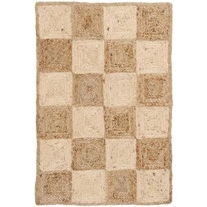 Jute Rugs | Classic Checker Jute Rug – Natural Color, 2′ x 3′ Jute Rugs Jute Rugs