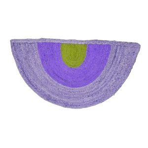 Jute Rugs | Three-Toned Half Moon Accent Jute Rug – Purple Accent Rugs Accent Rugs