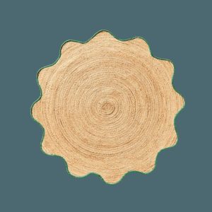 Round Rugs | Green Trim Natural Round Jute Rug, 3′ x 3′ Jute Rugs Jute Rugs