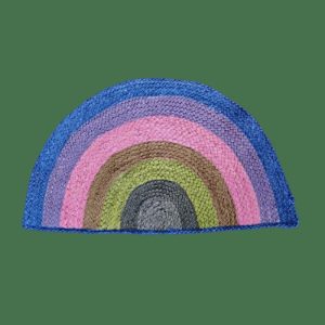 Round Rugs | Rainbow Half Moon Accent Jute Rug – Purple Accent Rugs Accent Rugs