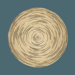 Round Rugs | Twirly Black And Natural Round Jute Rug, 2′ x 2′ Jute Rugs Jute Rugs