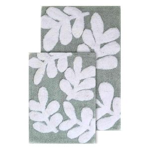 Runner Rugs | Chesapeake Monte Carlo 2Pc. Moonstone & White Bath Rug Set Bath Mats Bath Mats