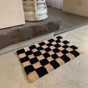 Bath Mats | Classic Retro Checkerboard Bath Mat, 15.75" x 23.6" Bath Mats Bath Mats