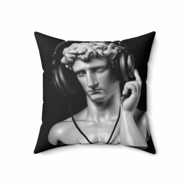 Davids’ Busts | David With Headset Accent Square Throw Pillow Davids' Busts