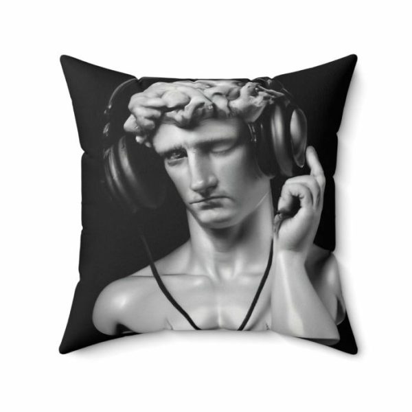 Davids’ Busts | David With Headset Accent Square Throw Pillow Davids' Busts