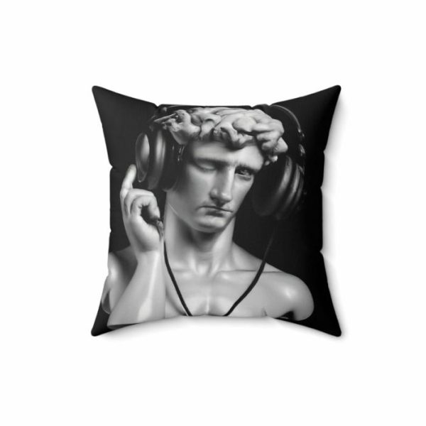 Davids’ Busts | David With Headset Accent Square Throw Pillow Davids' Busts