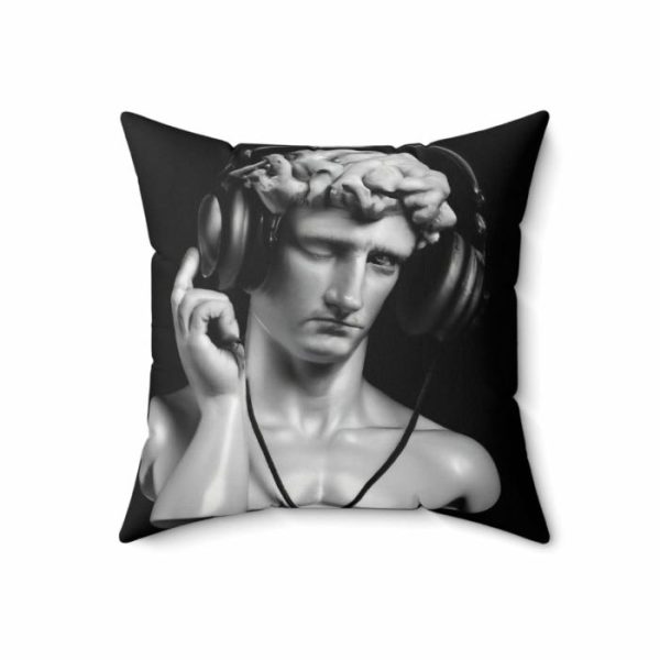 Davids’ Busts | David With Headset Accent Square Throw Pillow Davids' Busts