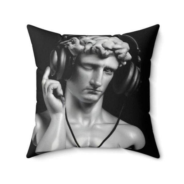 Davids’ Busts | David With Headset Accent Square Throw Pillow Davids' Busts