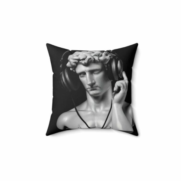 Davids’ Busts | David With Headset Accent Square Throw Pillow Davids' Busts