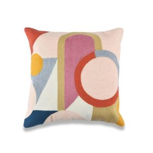 One Of A Kind Pillows | Colorful Geometry Embroidered Wool Throw Cushion Cover Natural Fiber Pillows Natural Fiber Pillows