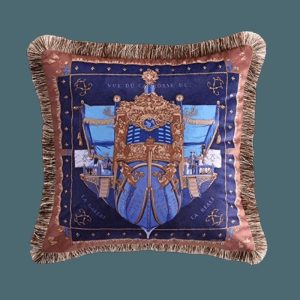 One Of A Kind Pillows | Gemini Velvet Throw Pillow With Fringes One Of A Kind Pillows One Of A Kind Pillows