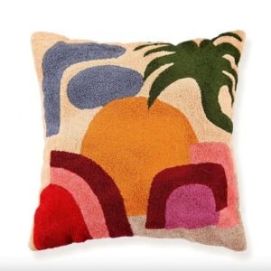 One Of A Kind Pillows | Hand Embroidered Caribbean Wool Cushion Cover Natural Fiber Pillows Natural Fiber Pillows