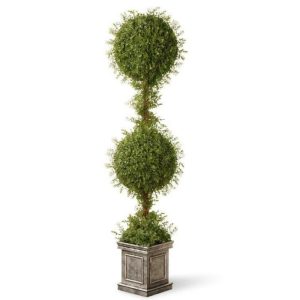 Flora & Plants | Floor Boxwood Topiary In Urn Decor Flora & Plants