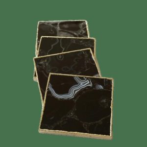 Drinkware | Black Agate Coasters – Set Of 4 Drinkware Drinkware