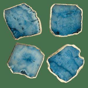 Drinkware | Blue Agate Coasters – Set Of 4 Drinkware Drinkware