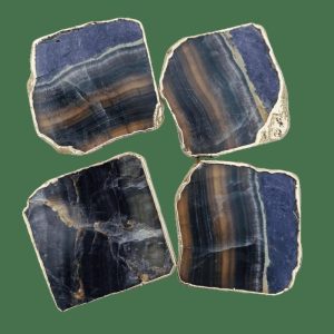 Drinkware | Dark Fluorite Agate Coasters – Set Of 4 Drinkware Drinkware