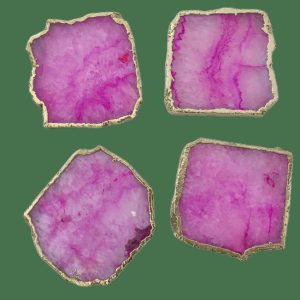 Drinkware | Pink Agate Coasters – Set Of 4 Drinkware Drinkware