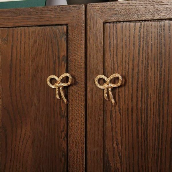 Hardware | Brass Bow Shaped Cabinet Door Knobs – Set Of 2 Decor Hardware