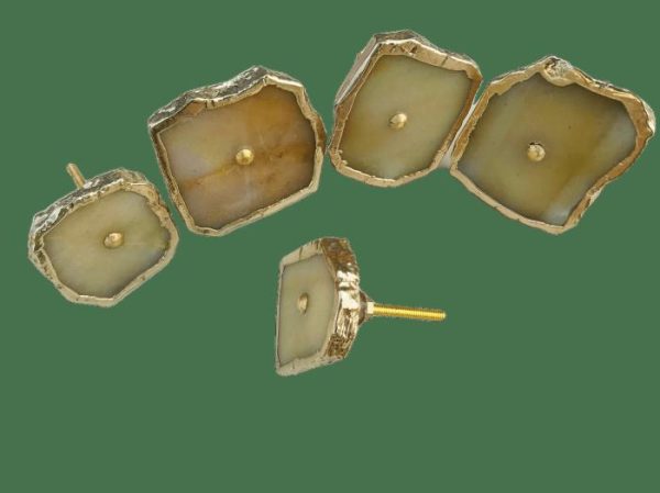 Hardware | Mustard Agate Cabinet Door Pull Handle – Set Of 6 Decor Hardware