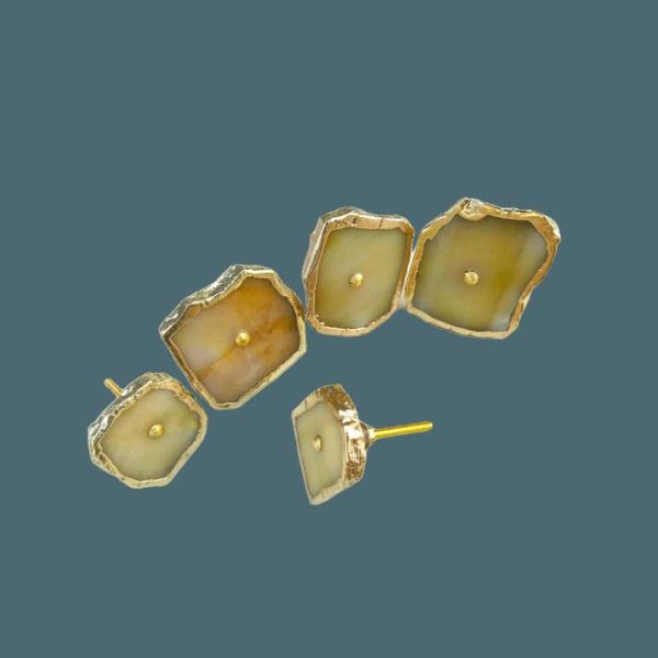 Hardware | Mustard Agate Cabinet Door Pull Handle – Set Of 6 Decor Hardware