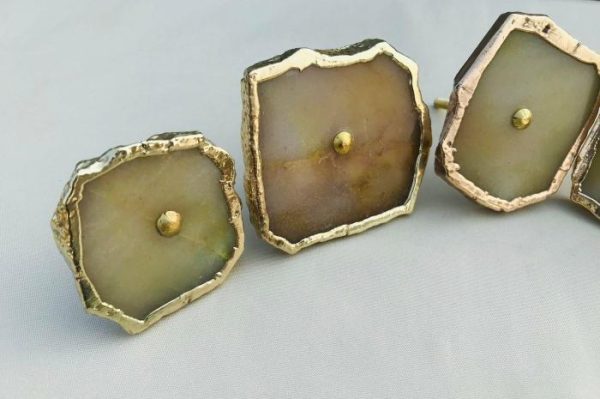 Hardware | Mustard Agate Cabinet Door Pull Handle – Set Of 6 Decor Hardware