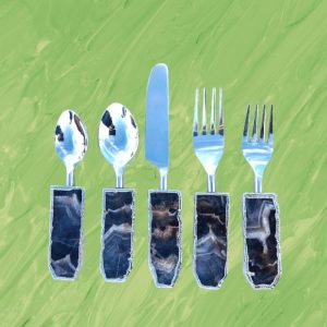 Serveware | Set Of 5 Pieces Amethyst Cutlery Dinnerware Dinnerware