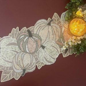 Table Linens | Fall Pumpkin Beaded Table Runner Kitchen Table Linens