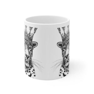 Drinkware | Black And White Crown Leopard Ceramic Mug, 11oz Drinkware Drinkware