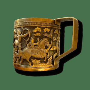 Drinkware | Hand Engraved Solid Brass Mug With Handle – Warriors And Horse Drinkware Drinkware