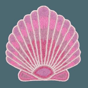 Table Linens | Pink Sea Shell Beaded Placemat – Set Of 4 Kitchen Table Linens