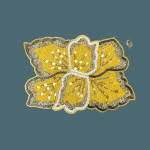 Table Linens | Yellow Floral Shaped Beaded Placemat Kitchen Table Linens